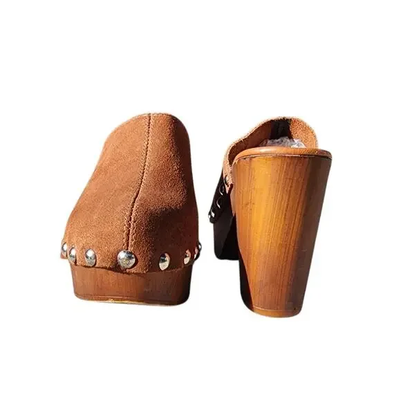 Etre Studded Suede Clog Platform Mules 39 - Picture 8 of 8